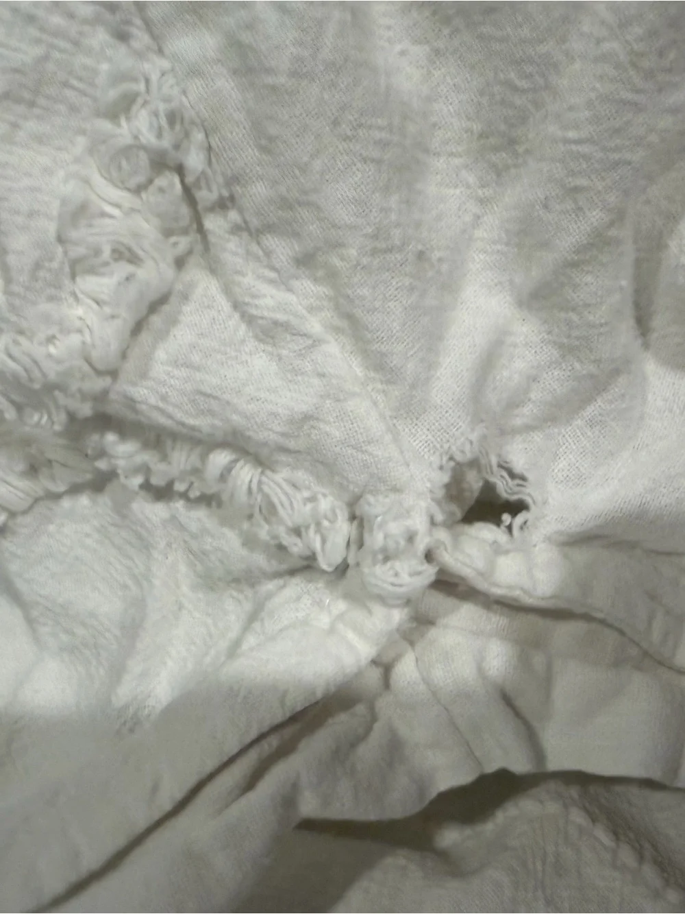 Urban Outfitters Cream Textured Fringe Duvet Cover includes 2 matching shams.